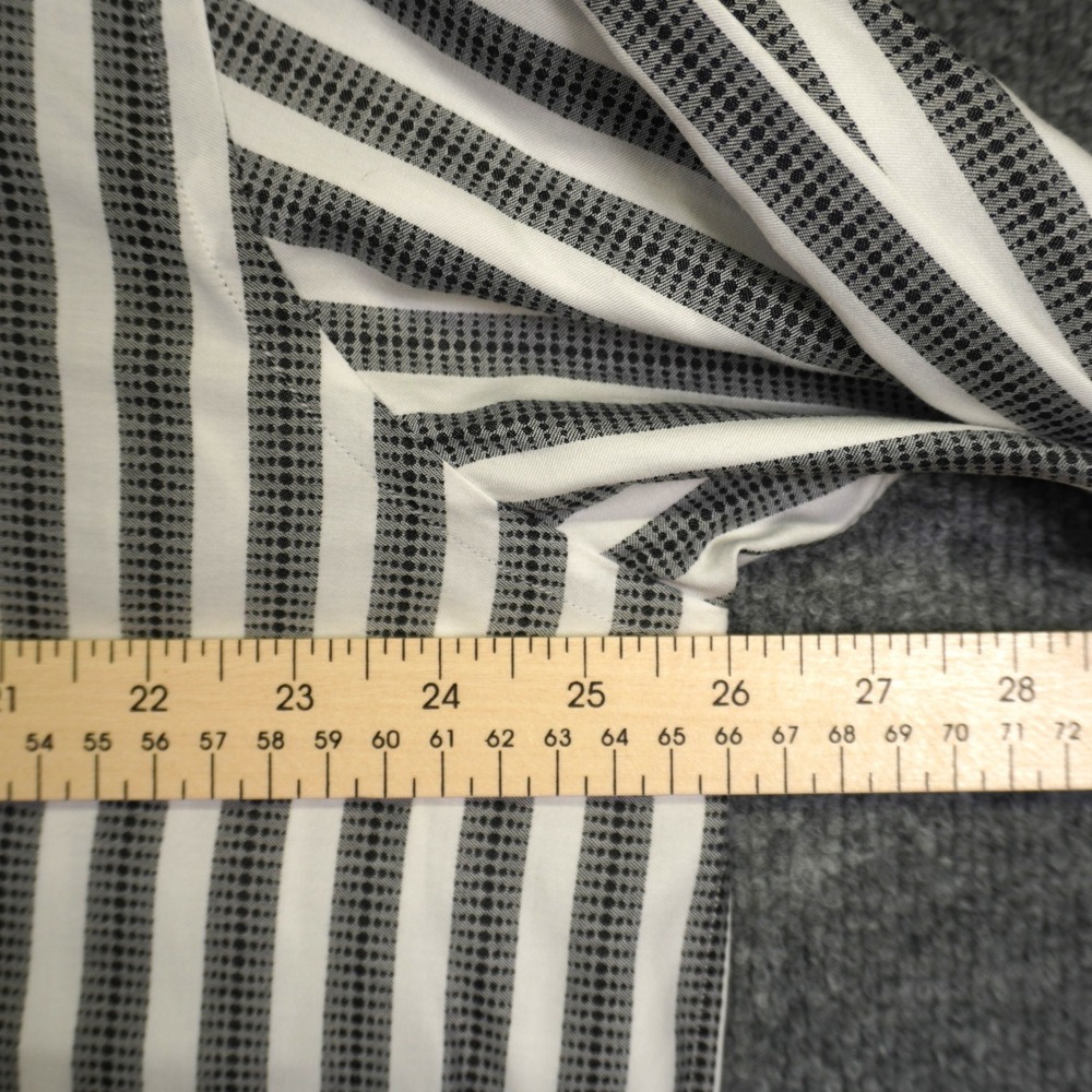 Robert Graham Button Up Shirt Mens XL Black White Striped Contrast Cuff Link - Picture 11 of 14